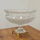 Cut crystal bowl on a brass base in bohemian style.