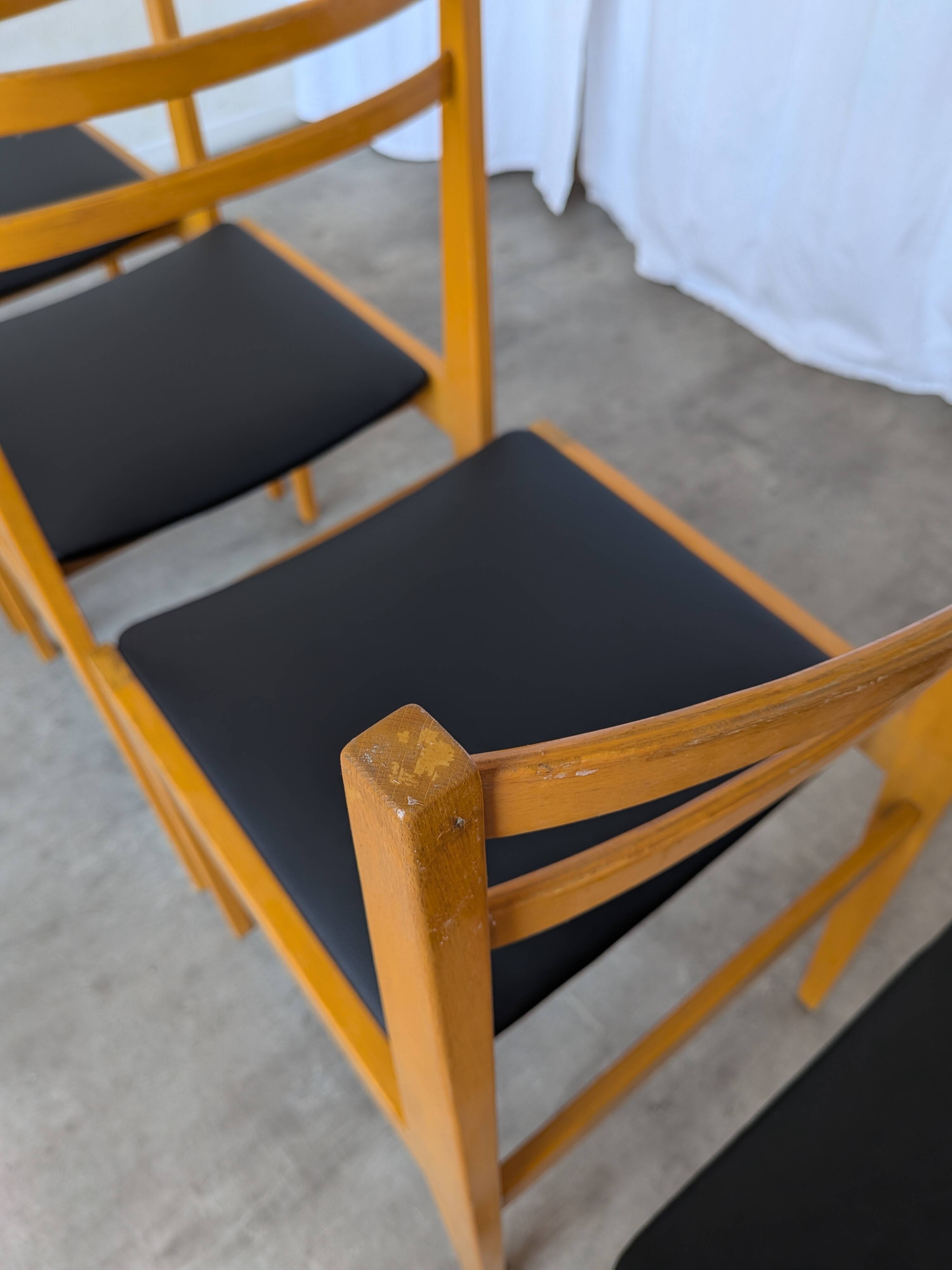 Chaises de salle à manger en bois scandinave vintage - Branko Ursic STOL Kamnik, ensemble o