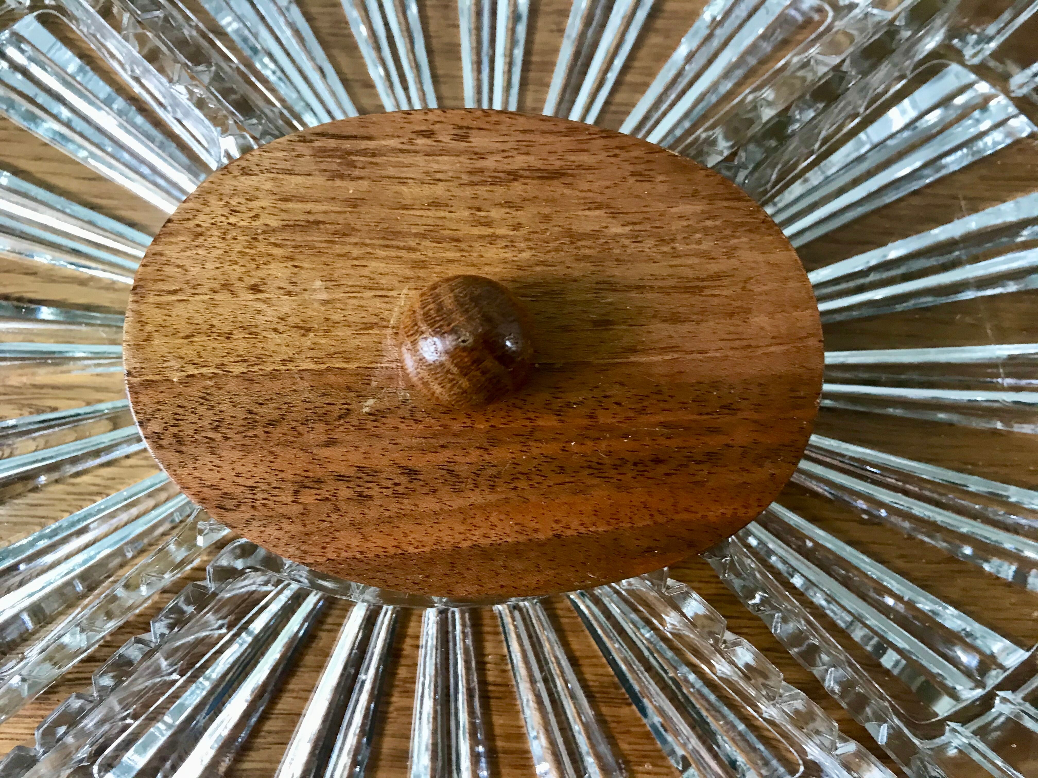 Wooden top and art deco glass 30s