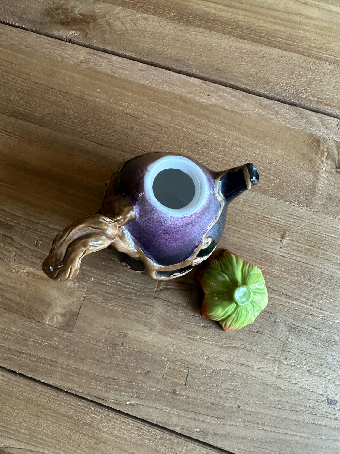 Augergine slip teapot