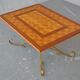 Table low wood and gilded wrought iron style 1940