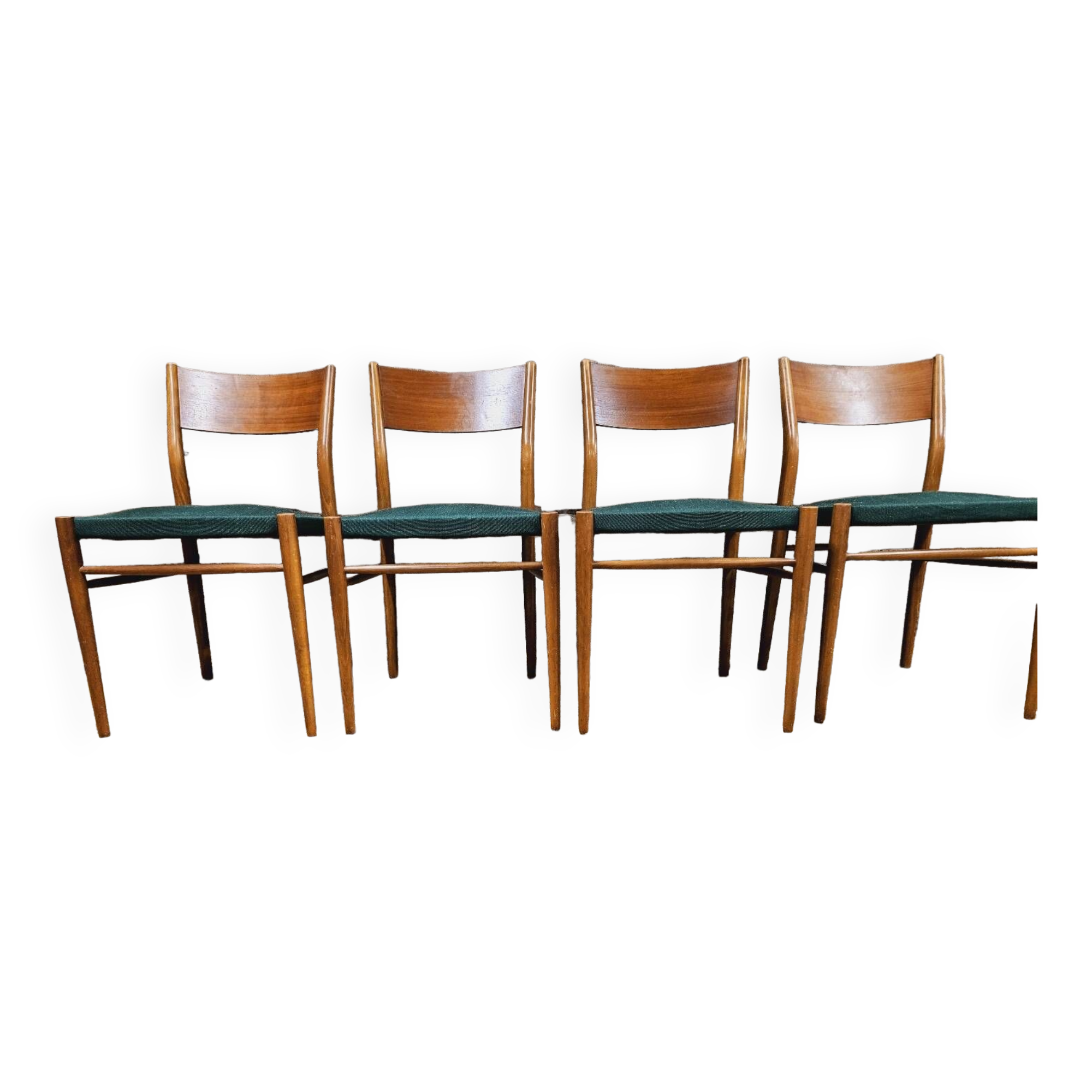 Set of 4 Scandinavian teak chairs by LÜBKE 1960