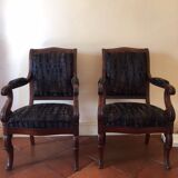 Paire de fauteuils restauration