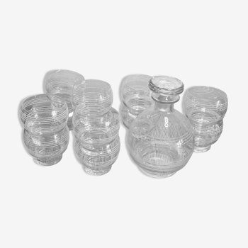 Service art deco carafe et 11 verres