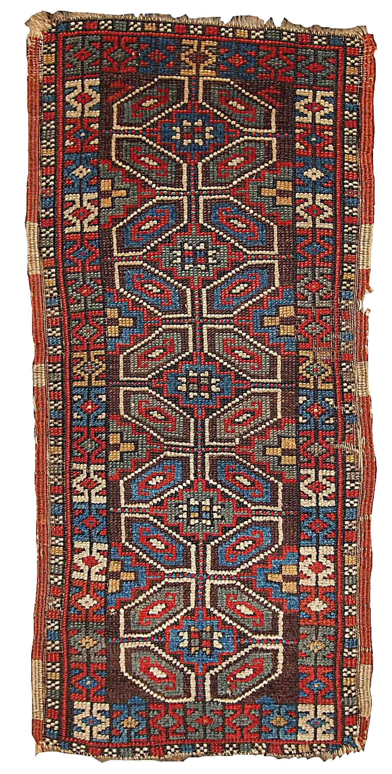 Ancient Turkish Carpet Yastik handmade 45cm x 91cm 1880s