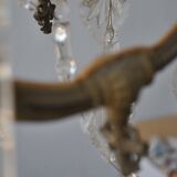 chandelier Crystal bronze dore rocaille style nineteenth pendants