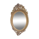 Miroir medaillon dore du xix ème siecle