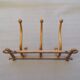 1890 Fischel, Bentwood blond 3-peg wall-mounted coat and hat rack