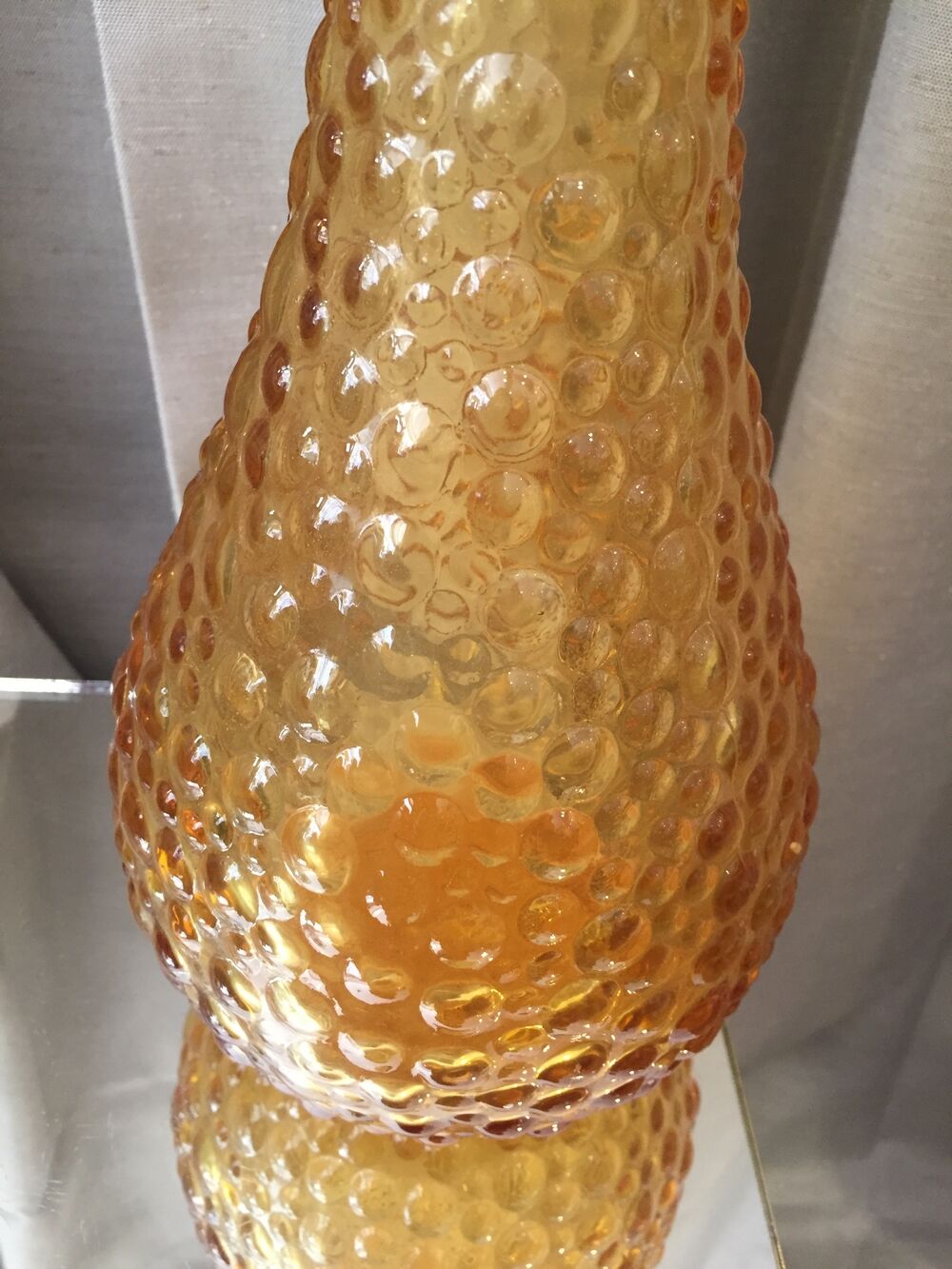 AMBER BOTTLE EMPOLI GENIE MADE IN ITALY SMALL BUBBLES