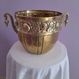Cache-pot Art Nouveau en laiton
