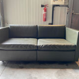 2-seater sofa and 2 armchairs set Pfister for Knoll khaki leather