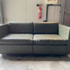 2-seater sofa and 2 armchairs set Pfister for Knoll khaki leather