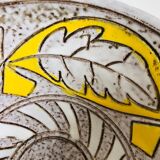 Trapezoidal vase by Fratelli Fanciullaci with plant decoration