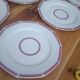 Art Deco dessert plates in pink Limoges porcelain