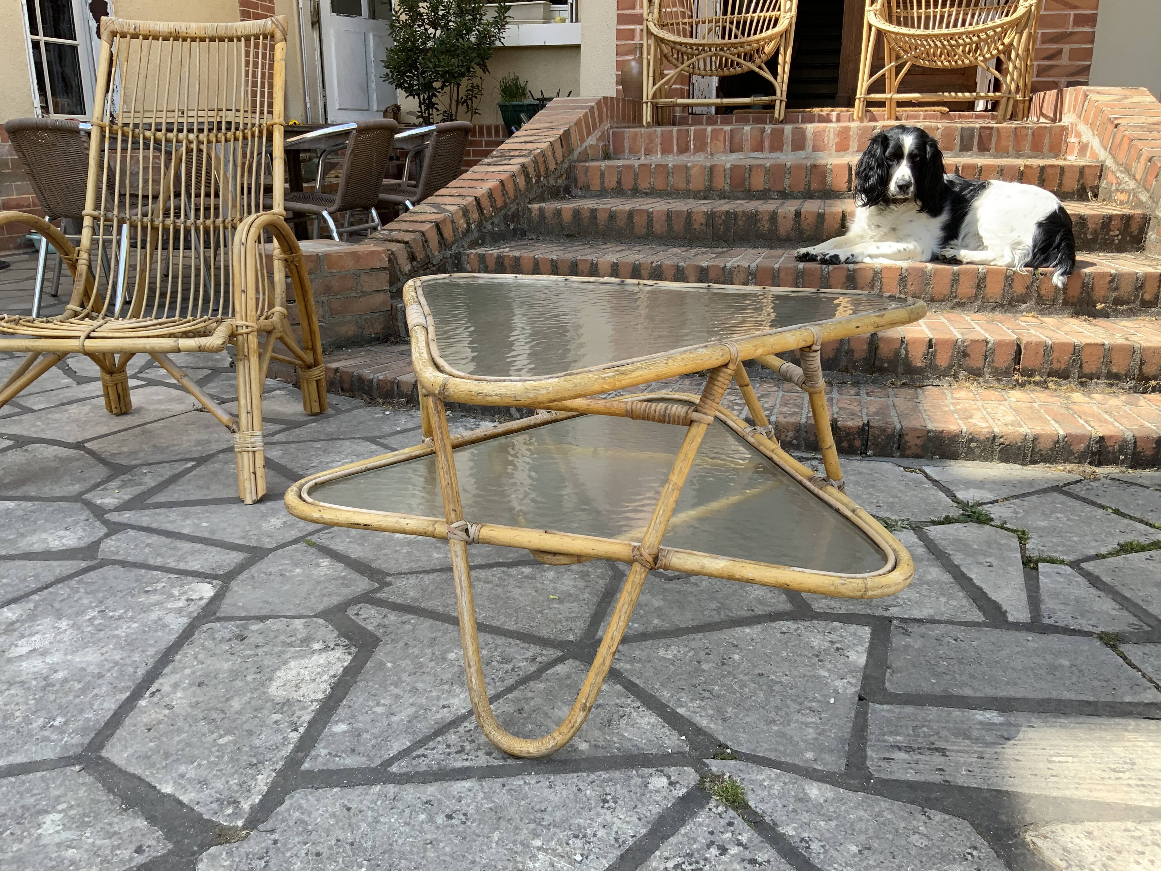Vintage triangular coffee table