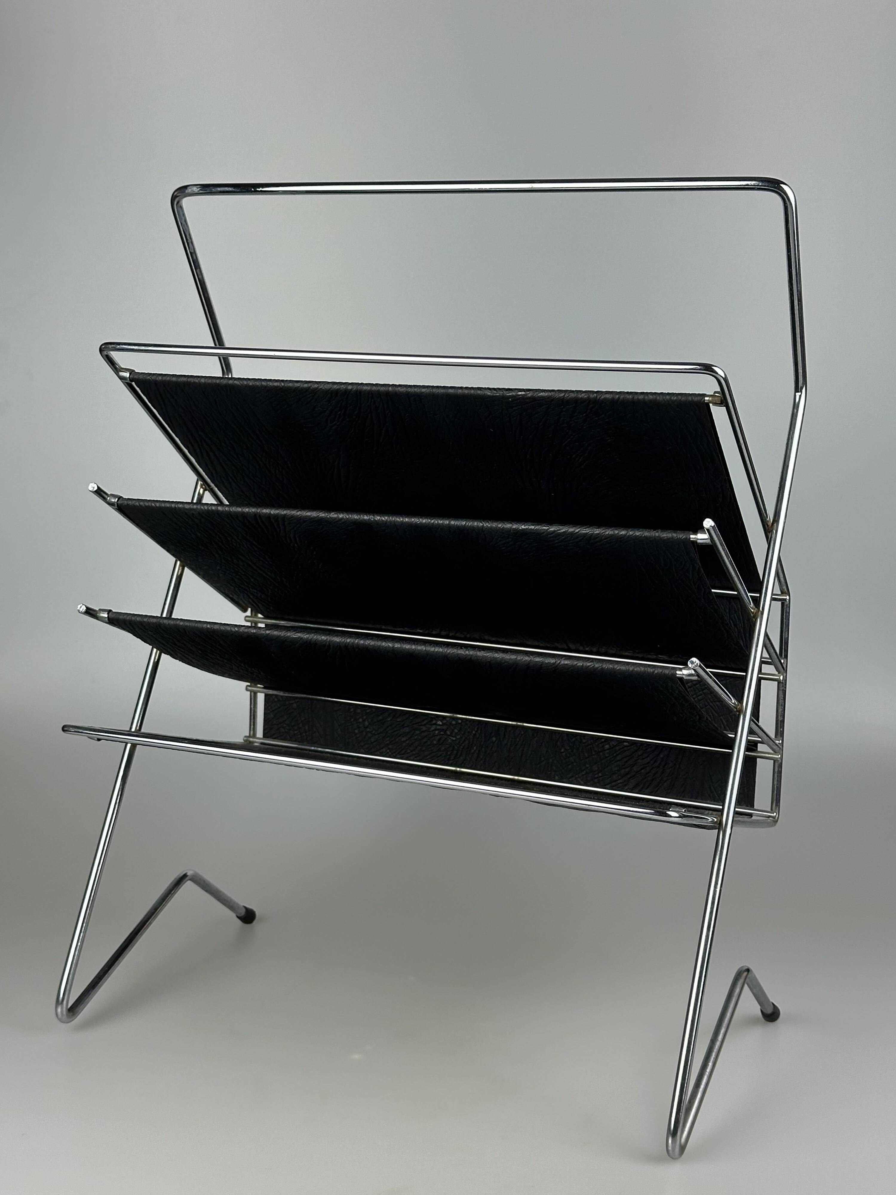 1960s/1970s Newspaper Holder Metal Plastic Space Age Mid Century