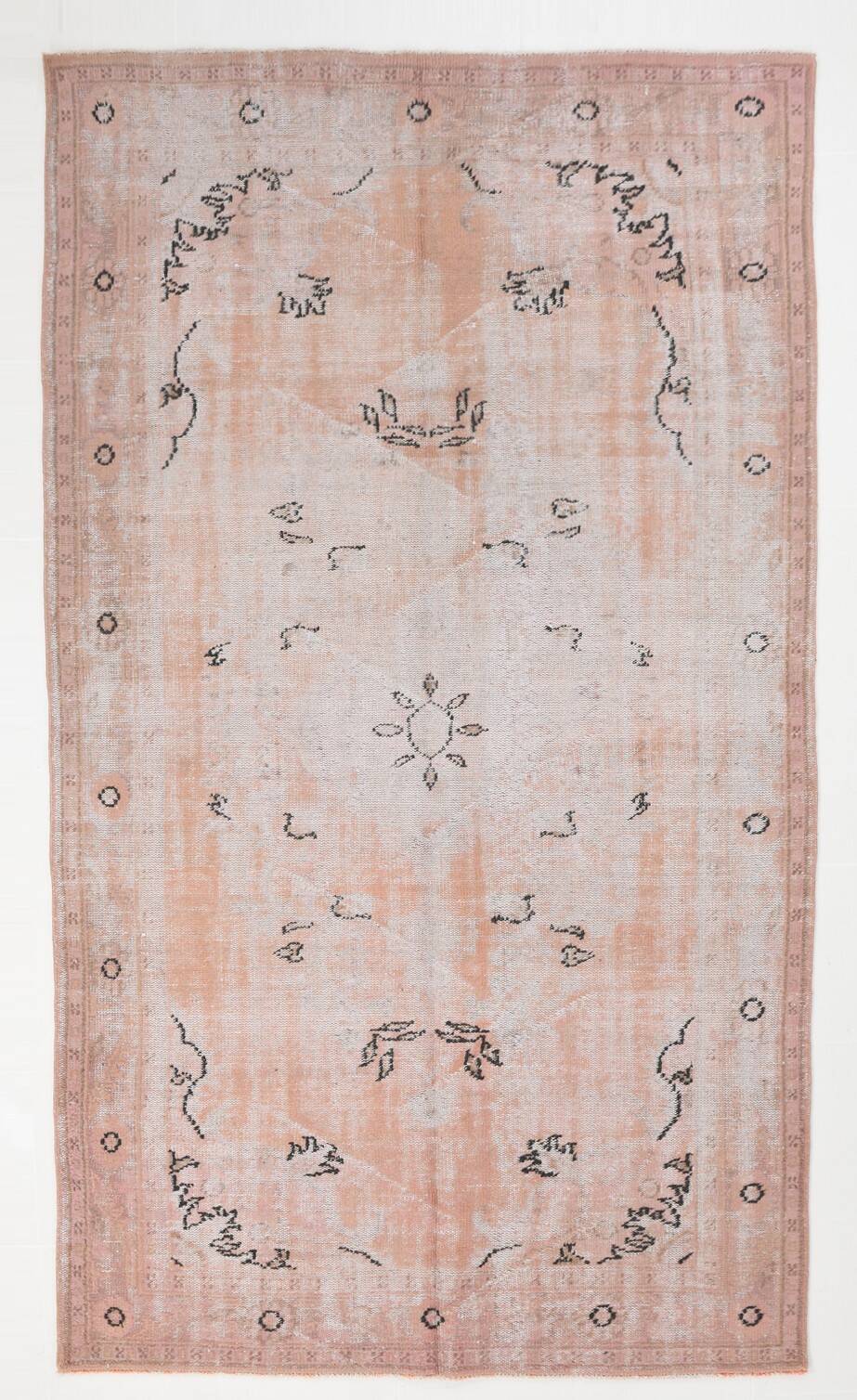 6x10 Soft Vintage Rug, Geometric Style Wool Vintage Rug, 175x304 Cm