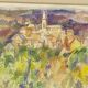 Pastel by Jean Cluseau Lanauve The vines in Beaujolais 1981