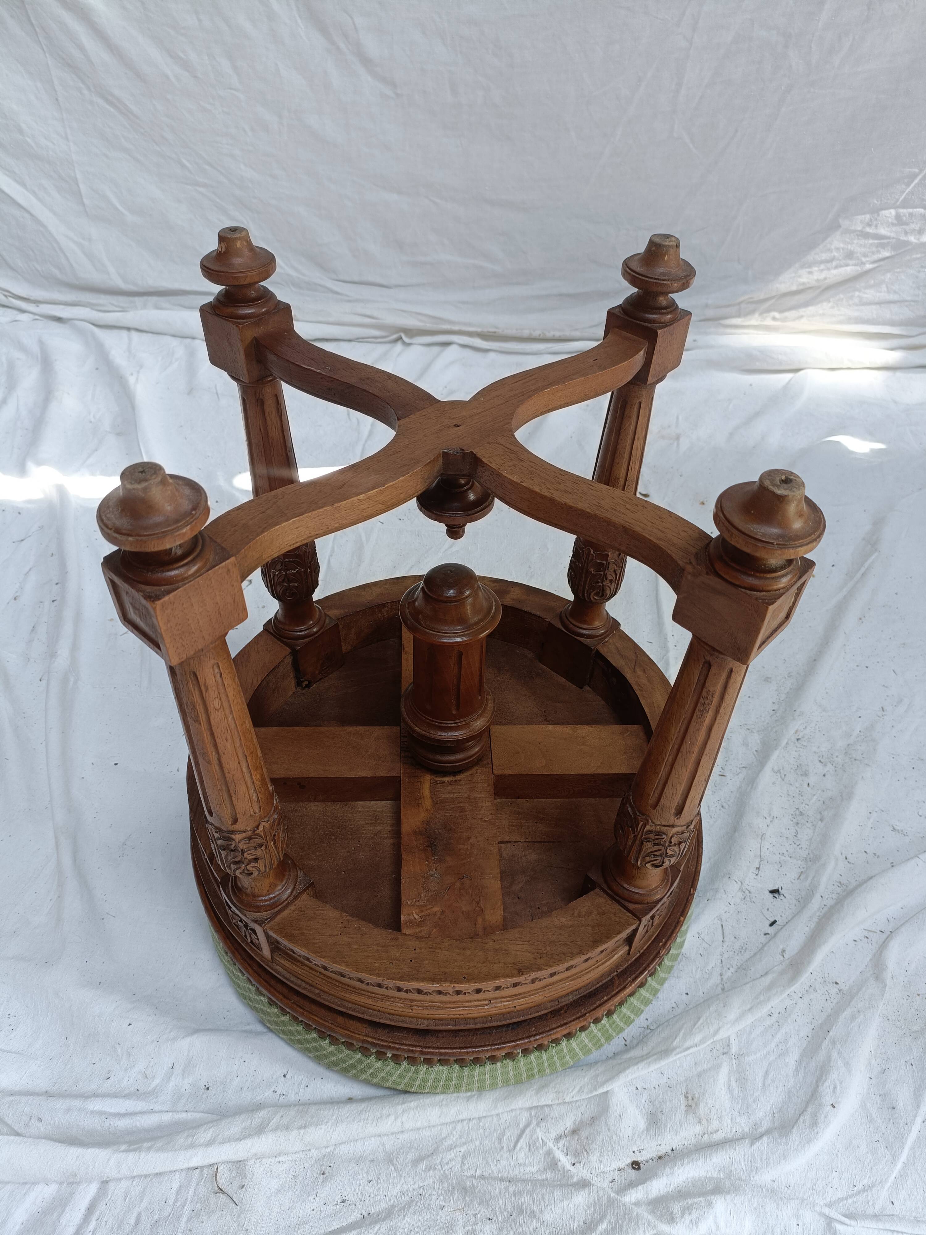 Louis XVI style piano stool in walnut