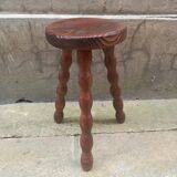 Beaded wood tripod stool