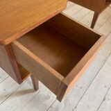 Vintage curved teak desk