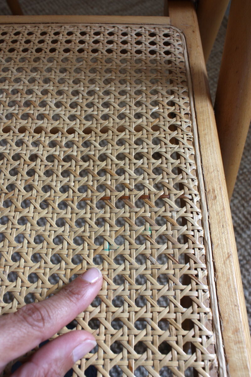 Chaises pliantes cannage et bois