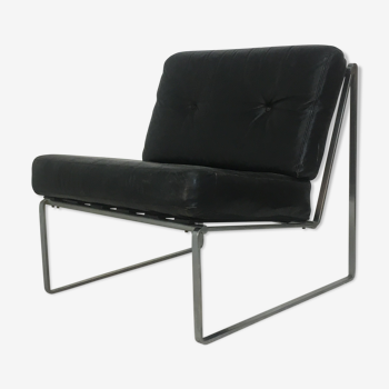 Vintage steel and leather Easy Chair by Kho Liang le for Artifort, 1960s
