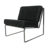 Vintage steel and leather Easy Chair by Kho Liang le for Artifort, 1960s