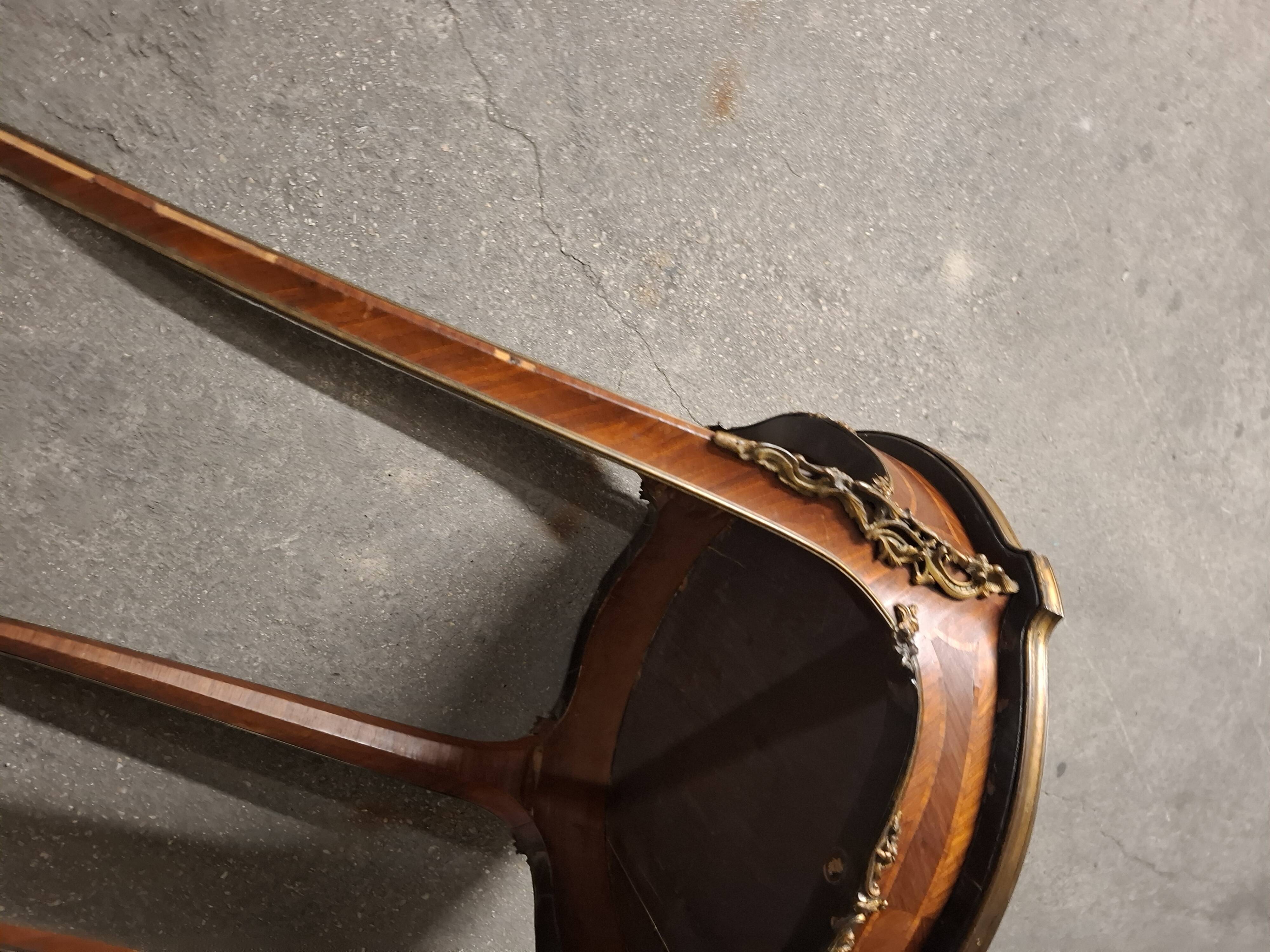 Louis XV style gueridon side table in marquetry