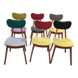 Set of 6 compass leg chairs – colored seats