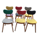 Lot de 6 chaises pieds compas – assises colorées