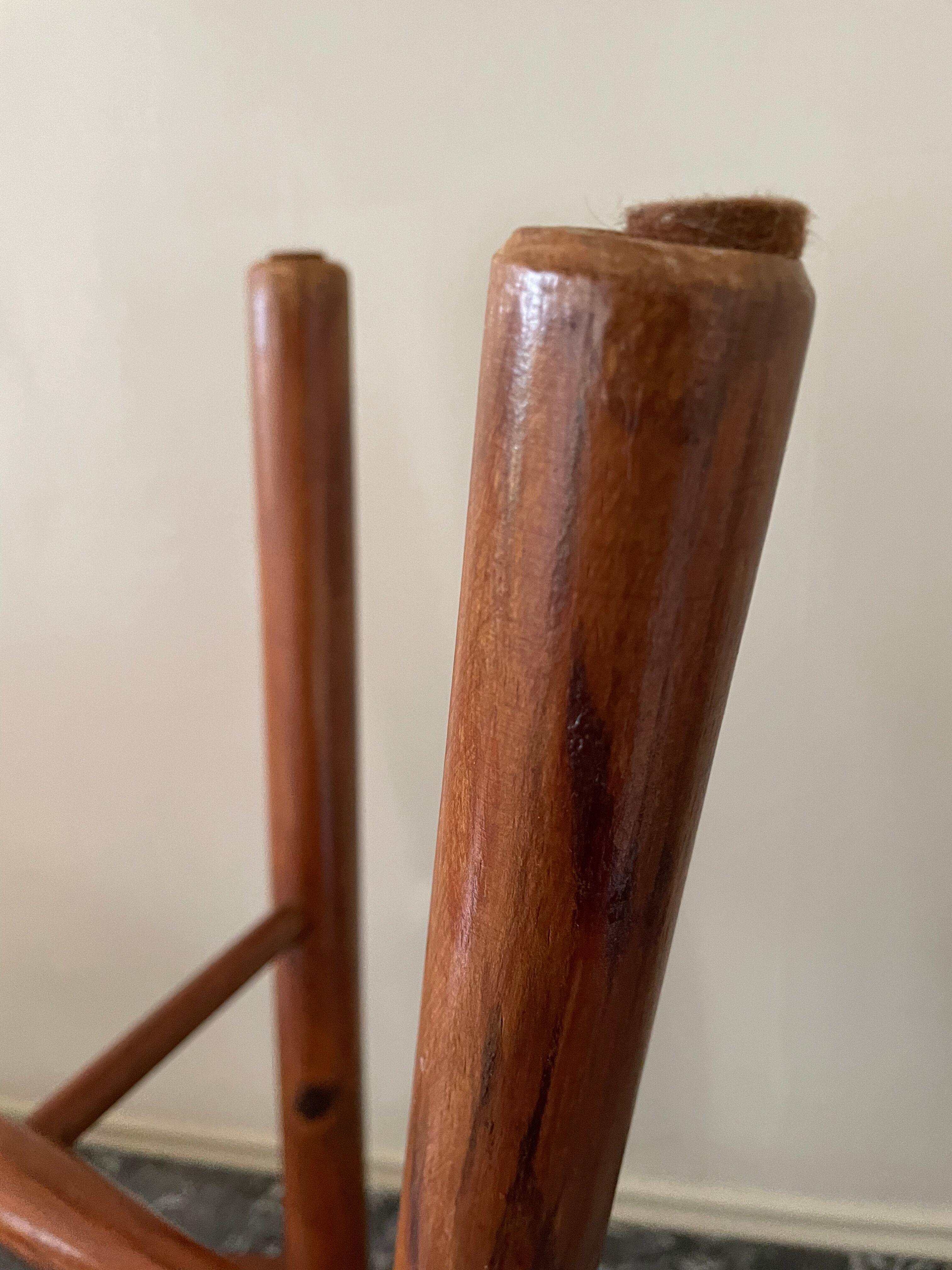Varnished wooden stool