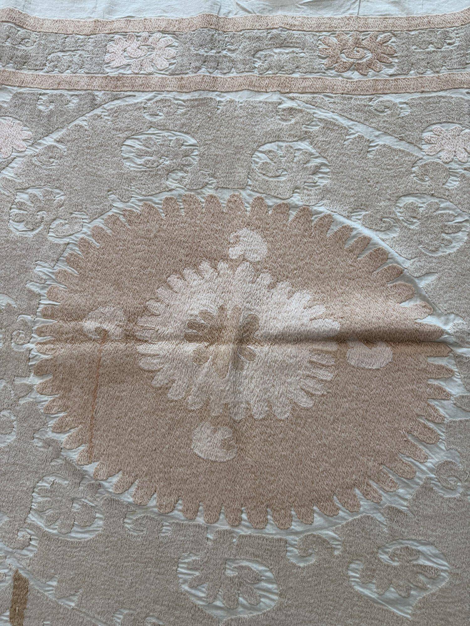 Vintage hand-embroidered tablecloth 131x133 cm