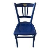 Chaise bistrot ancienne peinte en bleu nuit