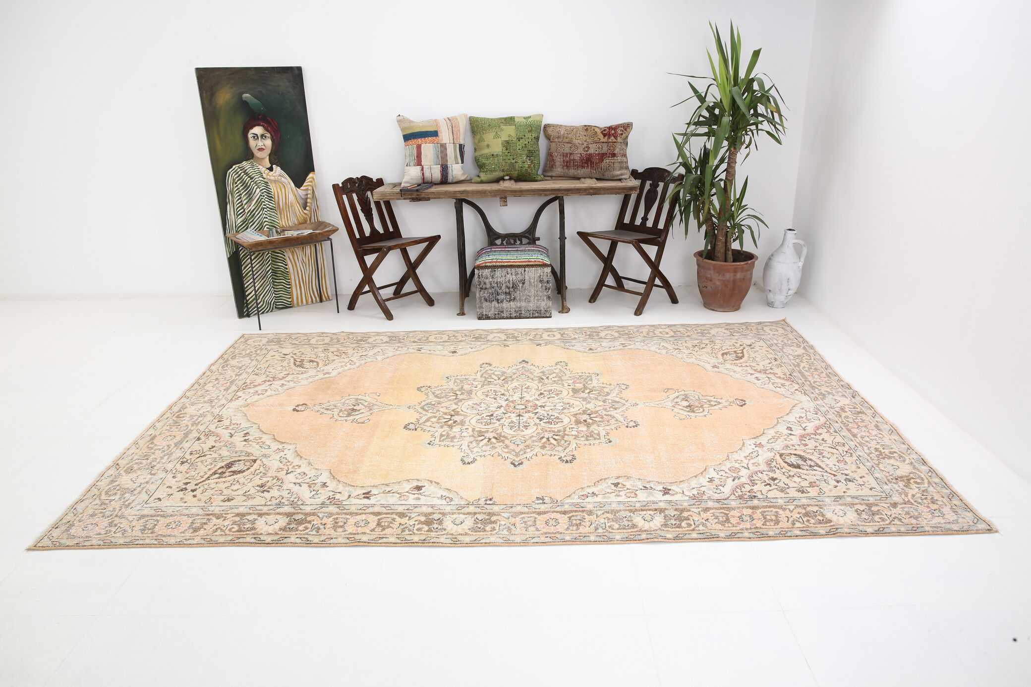 7x11 classic turkish vintage rug, vintage carpet rug 331x205cm