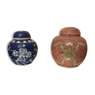Set 2 boîtes porcelaine vintage
