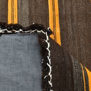 Tapis Kilim vintage rayé orange et marron 6x9, 172x291 cm