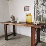 Workbench, brutalist console, solid wood