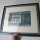 Watercolor 'The Bookstore' by Jean Desse, 1991