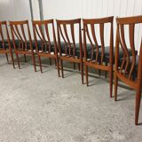 Set of 6 Scandinavian teak chairs 1960