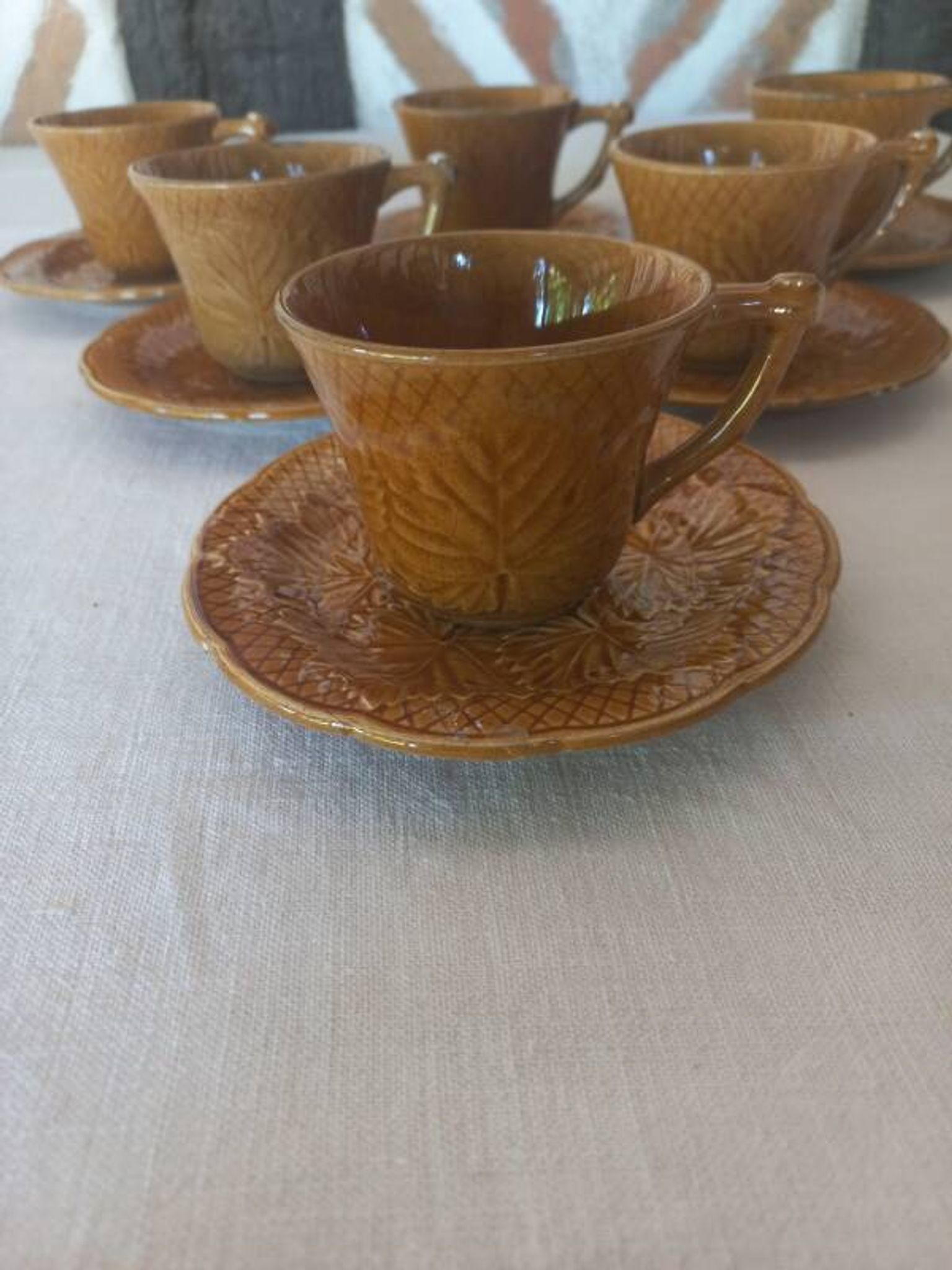 Cups and saucers coffee service Gien Primefleur