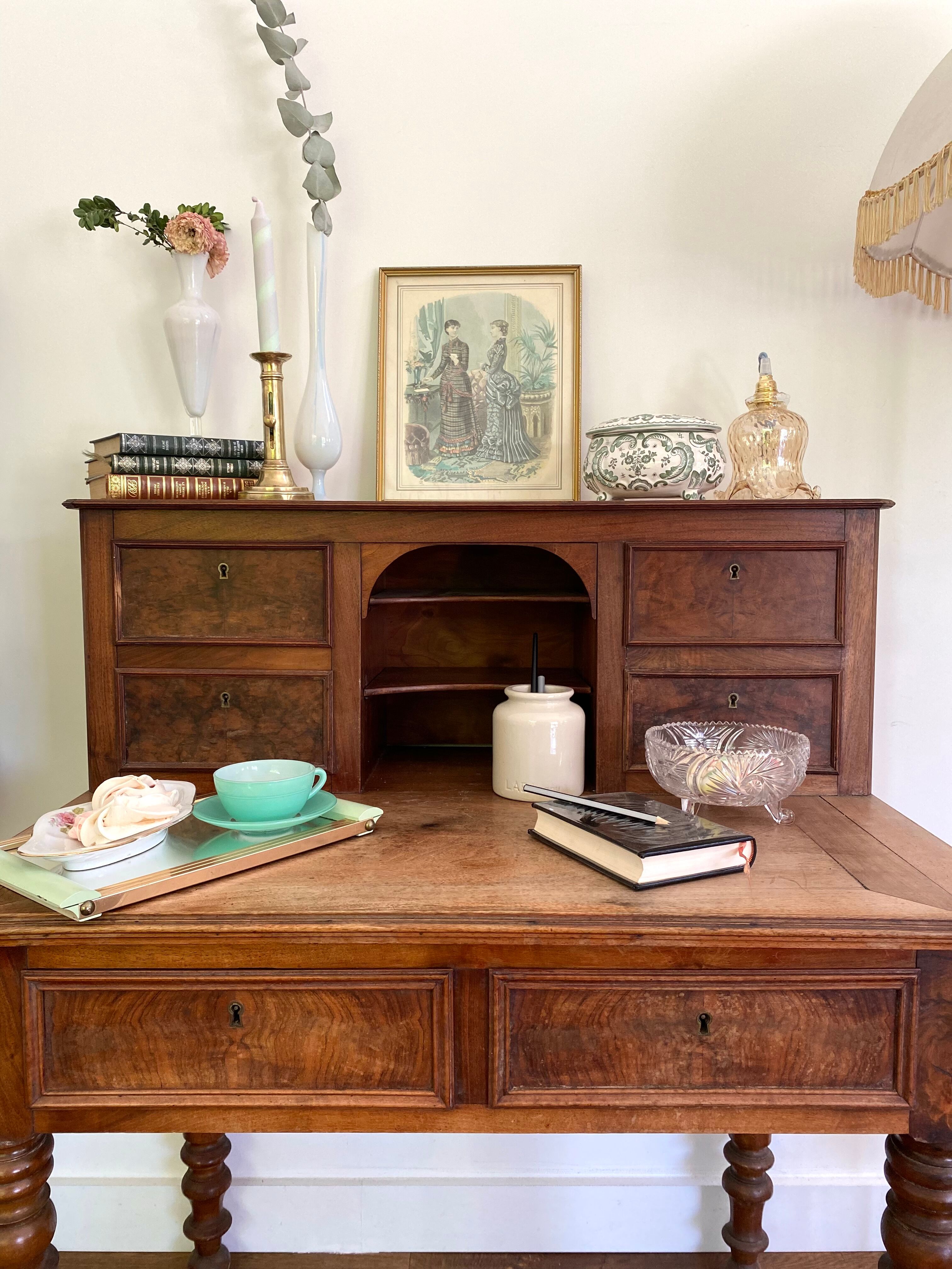 Vintage antique wooden desk