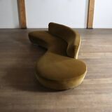 Vladimir Kagan serpentine sofa in velvet for Directional USA 1999
