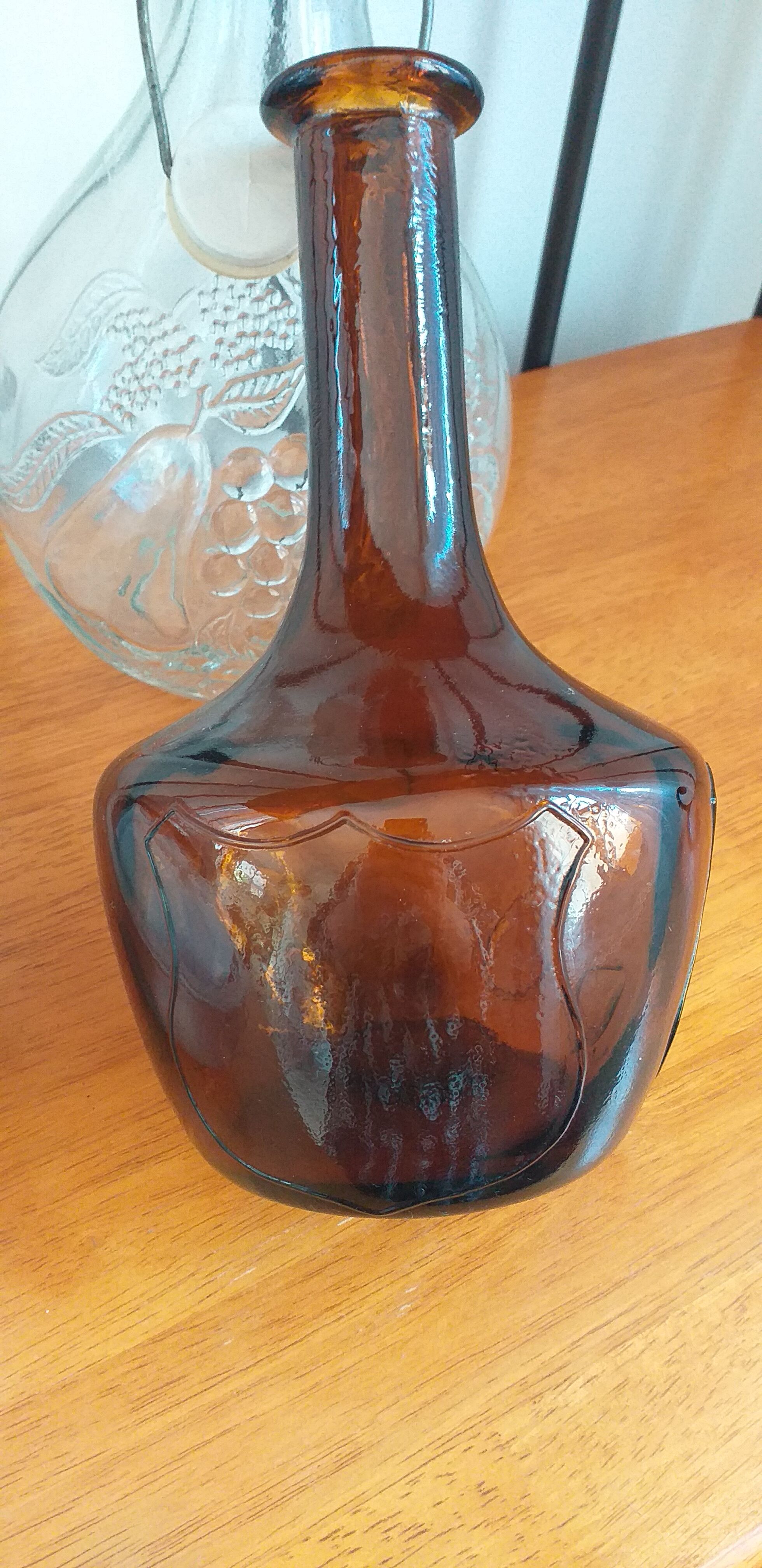 Brown tinted glass decanter