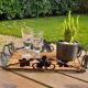 Metal and bamboo tray, vintage
