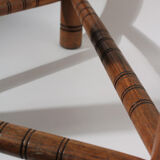 Swedish Carved Oak Monk Chair, 1930s