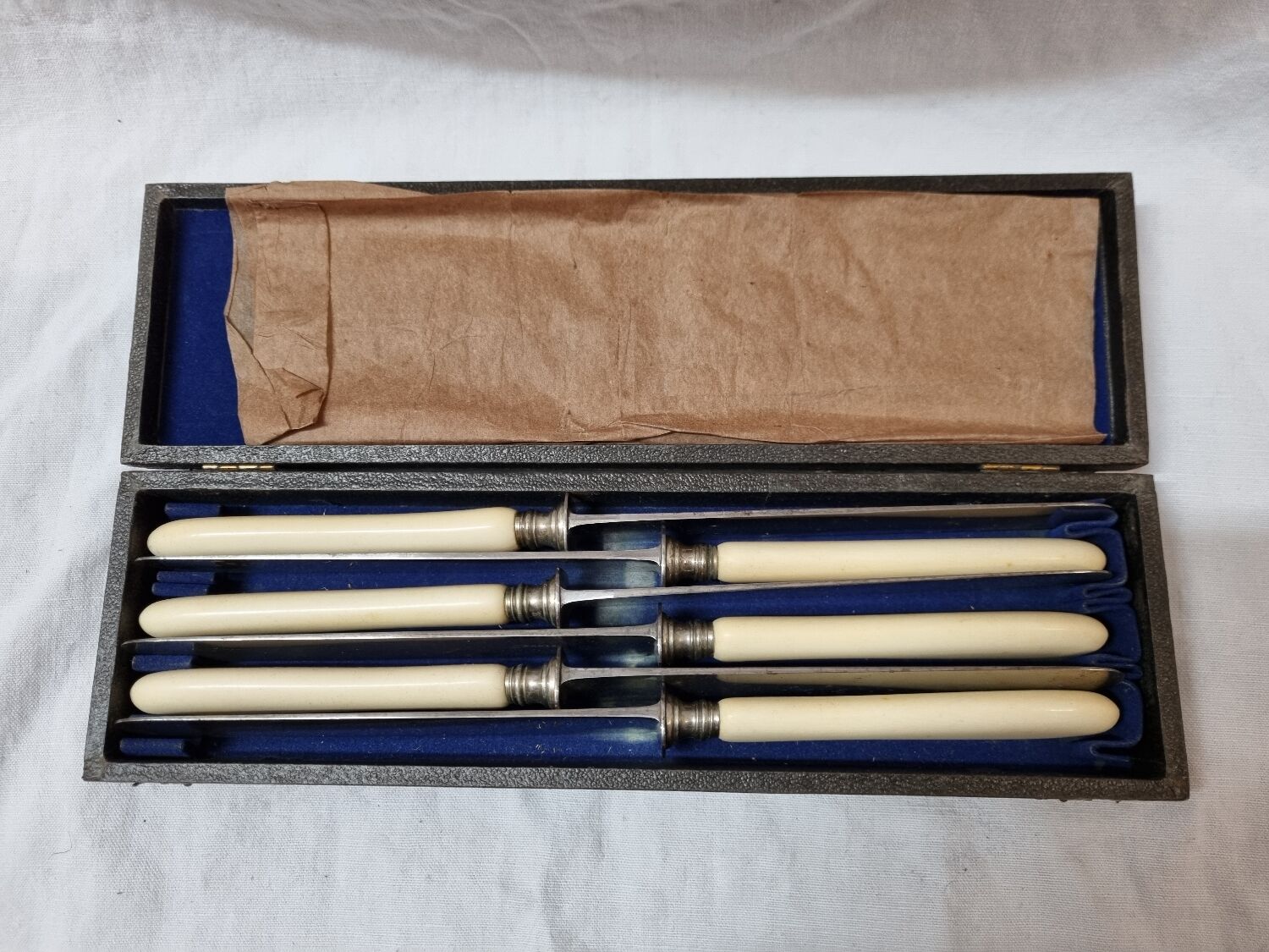 6 meat knives, ivory handle, late nineteenth