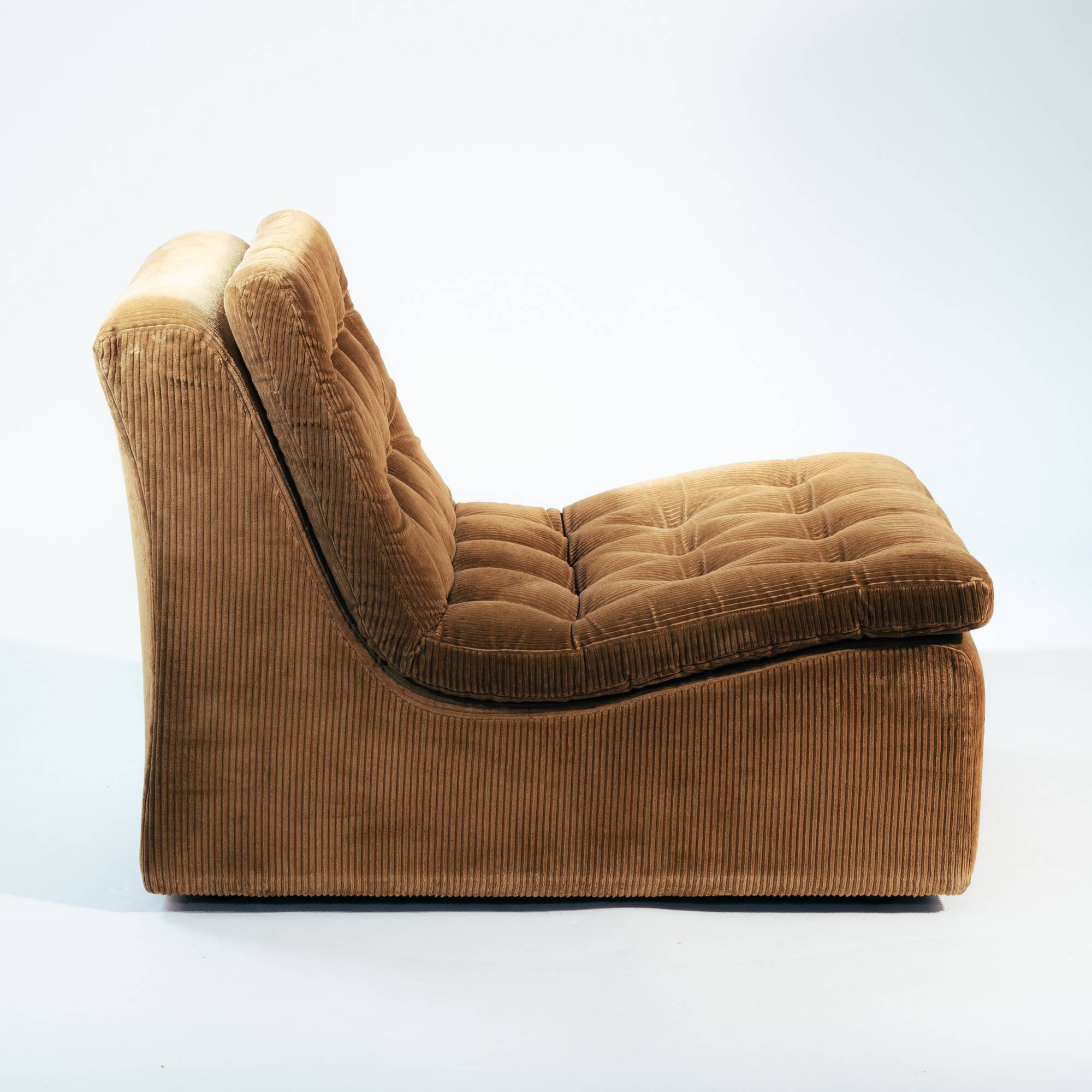 Pair of Modular Armchairs in Brown Corduroy by DUX, Sweden, 1970s