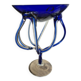 "Medusa" coupe in Jozefina Krosno style in blown glass – Cobalt Blue