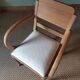 Fauteuil bridge art deco bouclette blanche